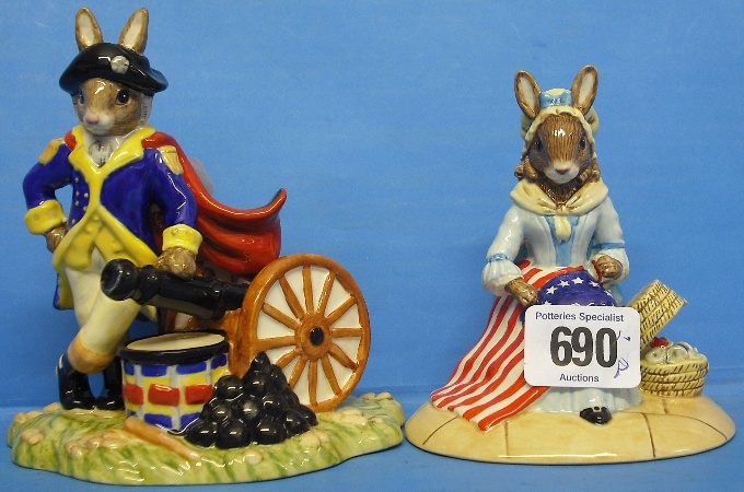 Appraisal: Royal Doulton Bunnykins Figures Betsy Ross DB and George Washington