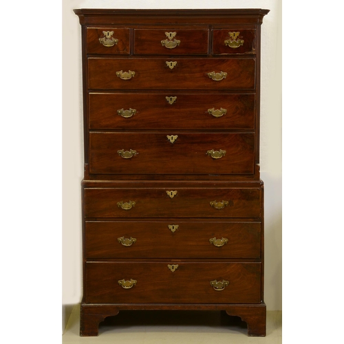 Appraisal: A George III mahogany chest on chest the upper part