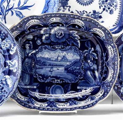 Appraisal: Historical blue transfer-printed platter james and ralph clews cobridge -