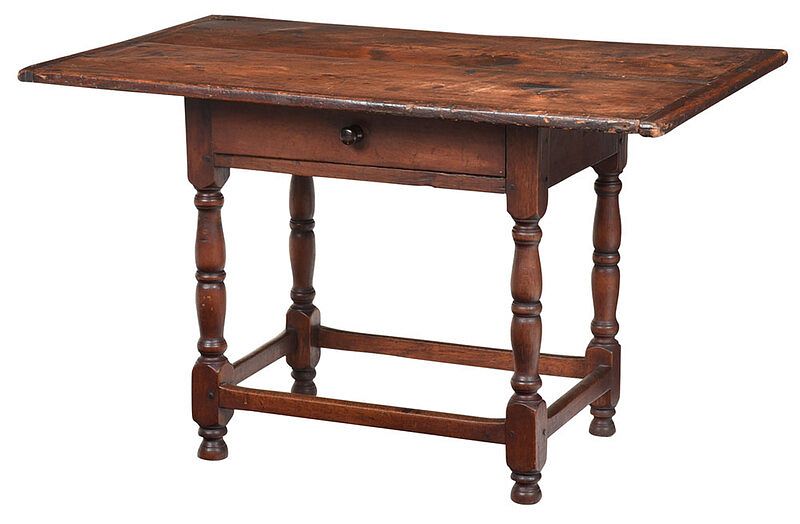 Appraisal: American William and Mary Tavern Table New England possibly Maine