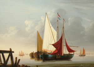 Appraisal: David Beatty th century- Moored French barges oil on panel