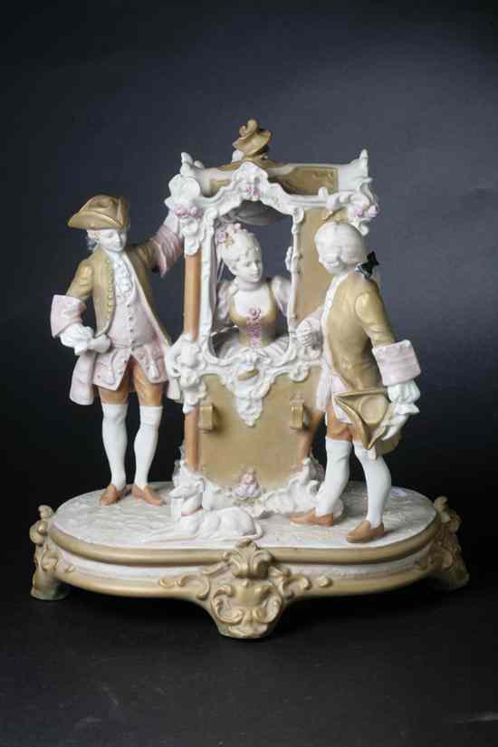 Appraisal: ROYAL DUX PORCELAIN FIGURE GROUP Impressed printed and triangle marks