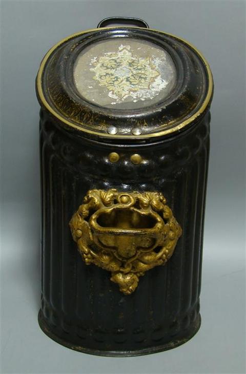 Appraisal: VICTORIAN STYLE COAL BUCKET Of fluted columnar form with elaborately