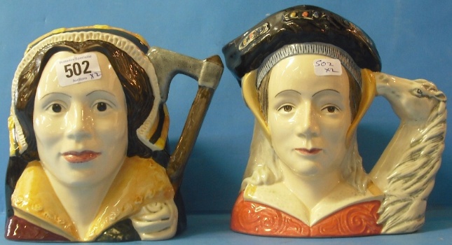 Appraisal: Royal Doulton Large Character Jugs Catherine Howard D and Anne