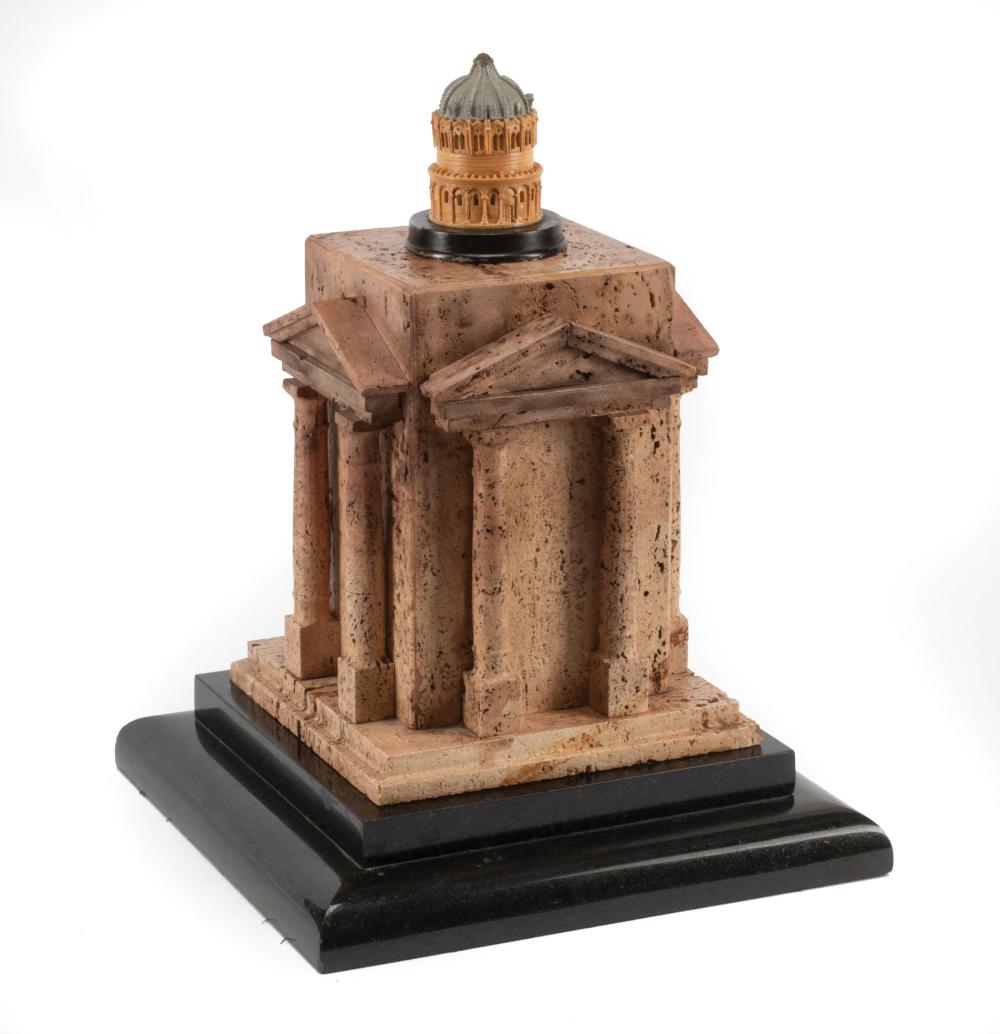 Appraisal: Italian Grand Tour-Style Temple on Black Marble Base th c