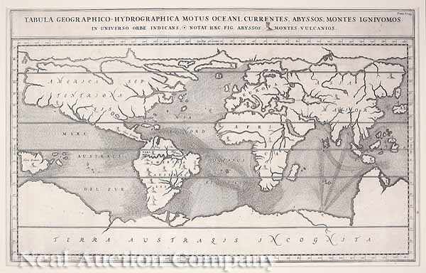 Appraisal: Athanasius Kircher German - Tabula Geographico-Hydrographica Motus Oceani Currentes Abyssos