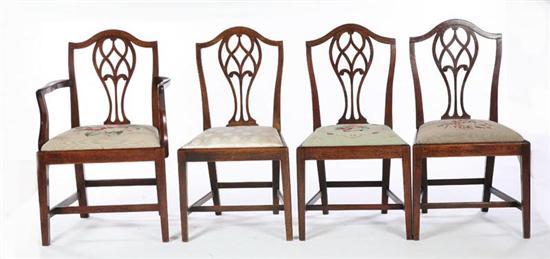 Appraisal: SET OF FOUR GEORGE III CHAIRS English late th century