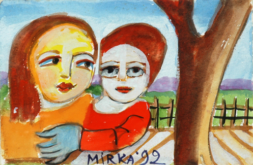 Appraisal: Mirka Mora born Postcard from Paris gouache on paper signed