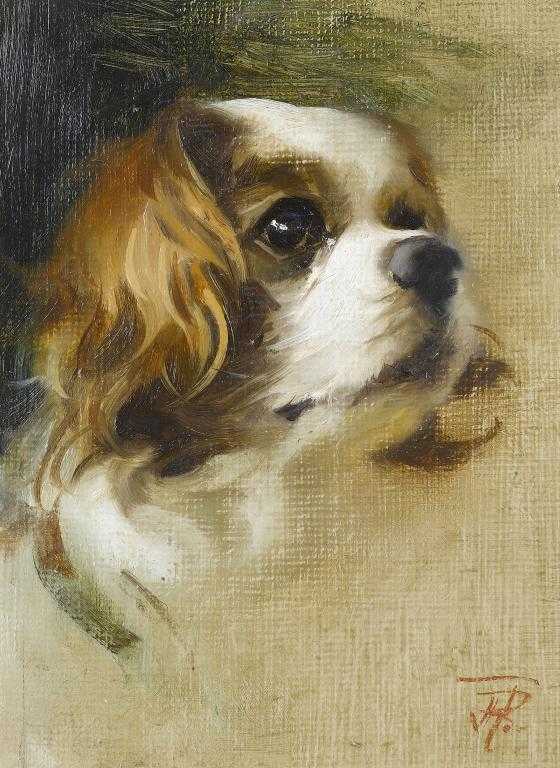 Appraisal: JOHN RICHARD TOWNSEND - HEAD OF A KING CHARLES SPANIEL