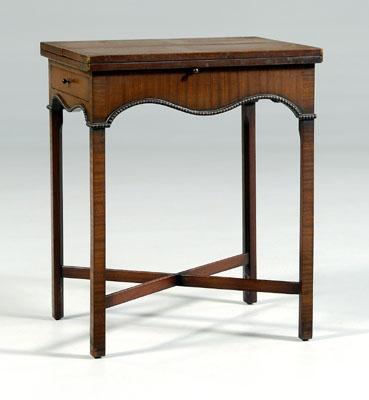 Appraisal: Chippendale style games table mahogany with double-fold top with pull-out