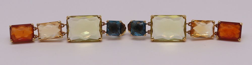 Appraisal: JEWELRY Pair of Ippolita kt Gold and Colored Gem Earrings