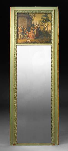 Appraisal: A Louis XVI style trumeau mirror th century The rectangular