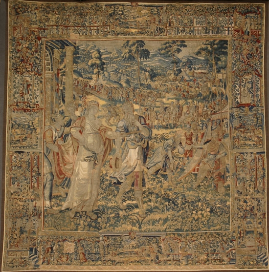 Appraisal: Brussels Baroque Tapestry th- th Century Depicting a king and