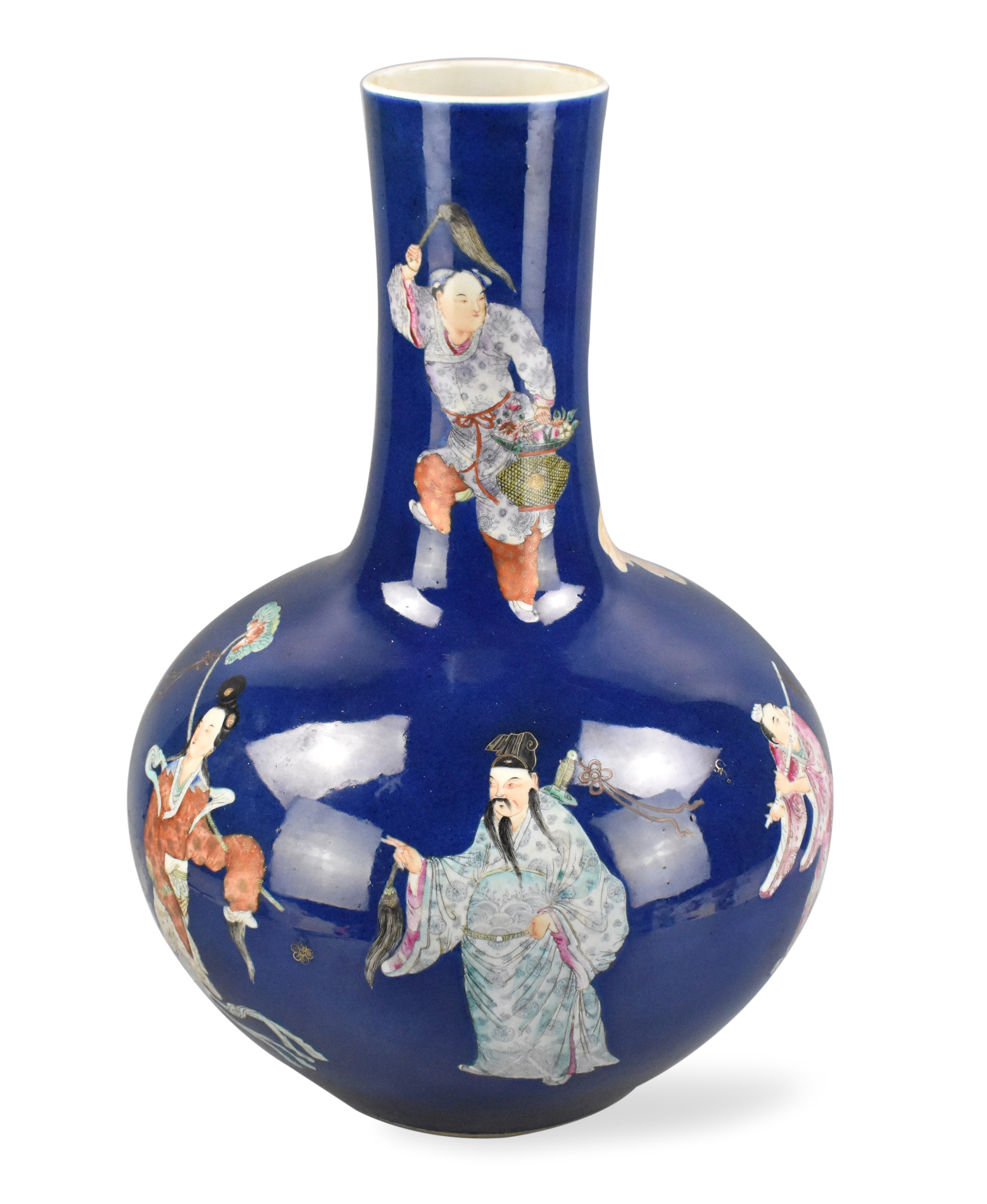 Appraisal: A large and impressive Chinese blue famille rose vase dating