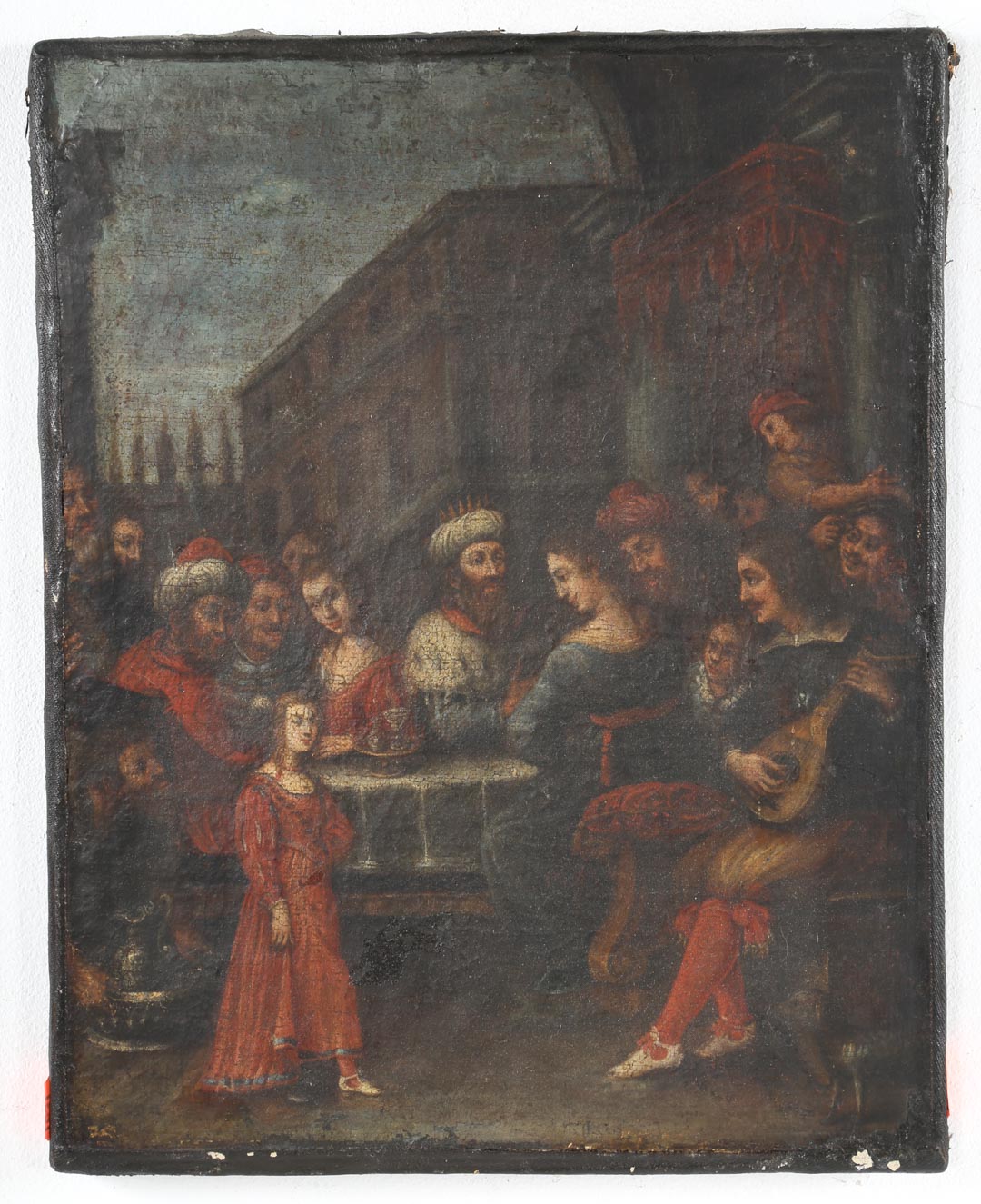 Appraisal: Continental School th c Biblical Scene oil Probably Dutch depicting