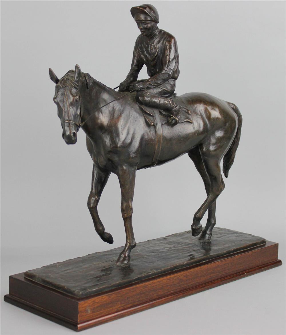 Appraisal: PHILIP BLACKER BRITISH - LEAVING THE PADDOCK Bronze h x