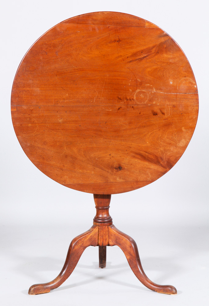 Appraisal: - Mahogany Tilt Top Table Mahogany tilt top table Provenance