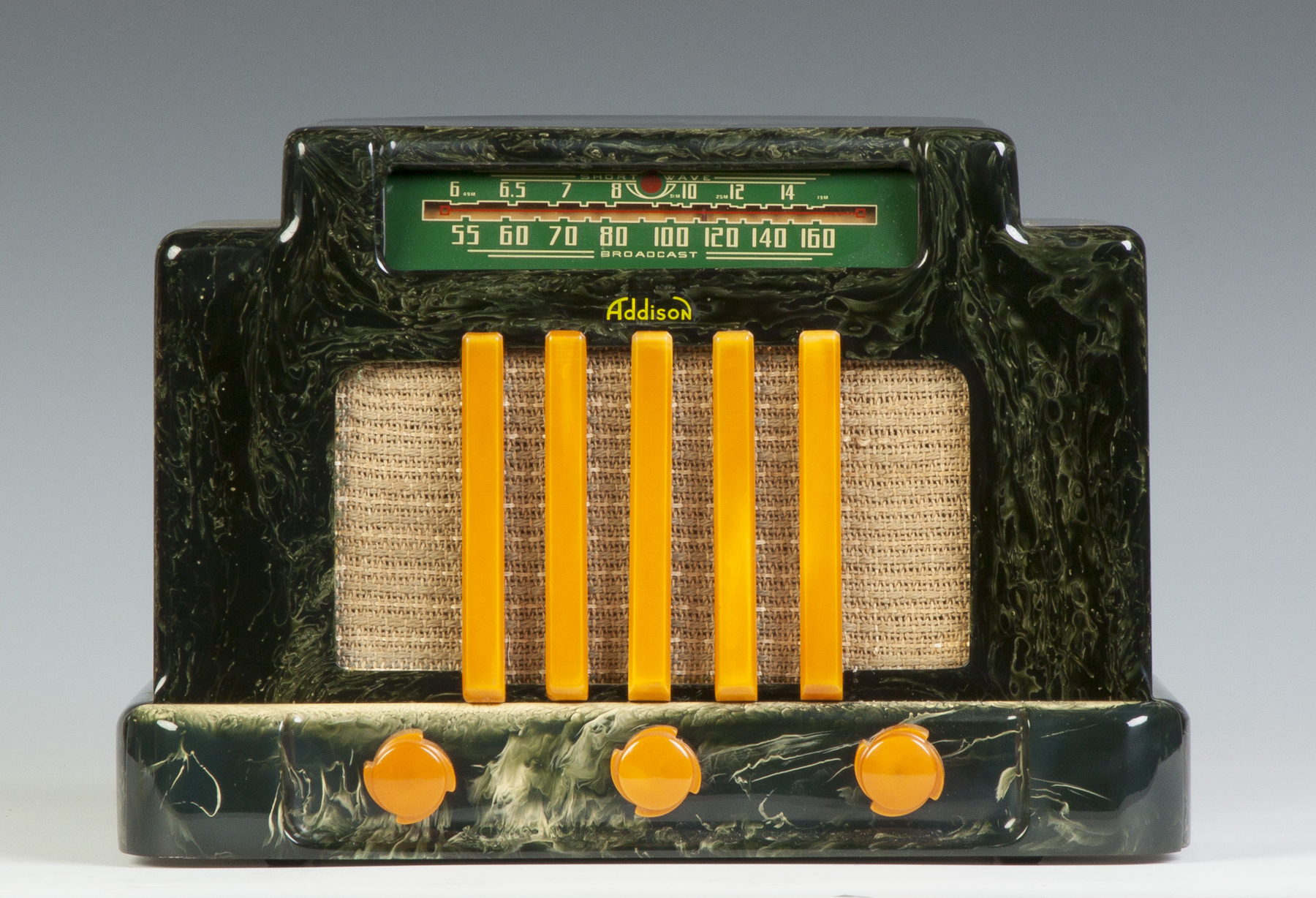 Appraisal: Addison Model Radio C Marbleized green pumpkin