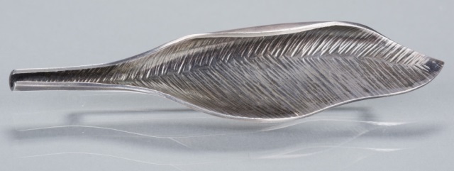 Appraisal: Anton Michelson Sterling Leaf Brooch By Eigil Jensen Stamped on