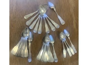 Appraisal: A large lot of various thirty coin silver spoons including