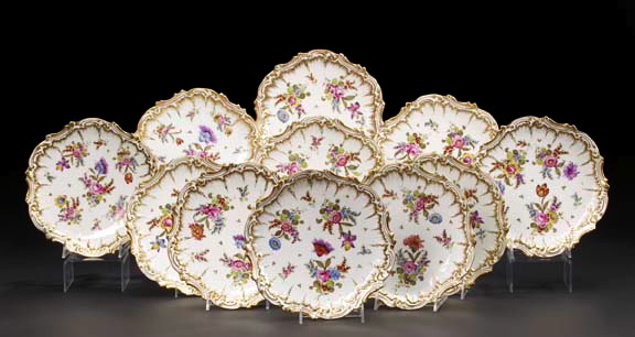 Appraisal: Fine Set of Eleven L E Coiffe Limoges Richly Gilded