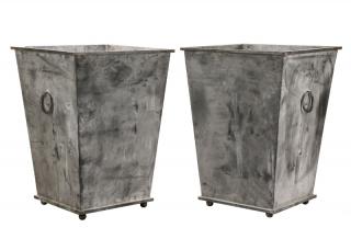 Appraisal: Pair Monumental Regency Style Zinc Planters English th century A