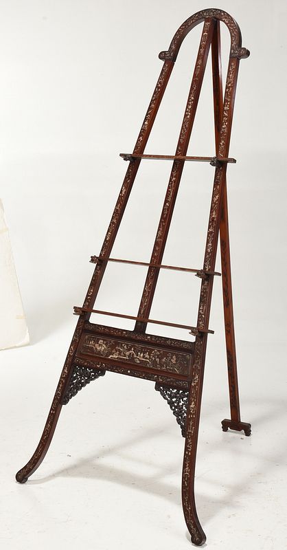 Appraisal: Chinese Inlaid Hardwood Artist's Easel Qing dynasty probably th century