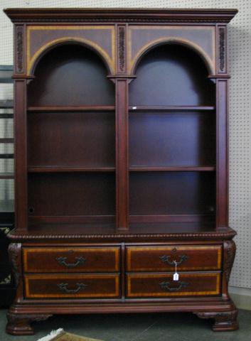 Appraisal: Provincial Style Bookcase With Drawers with wire management glass and