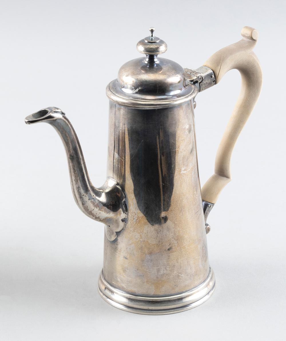 Appraisal: GEORGE II STERLING SILVER COFFEEPOT LONDON - APPROX TROY OZ