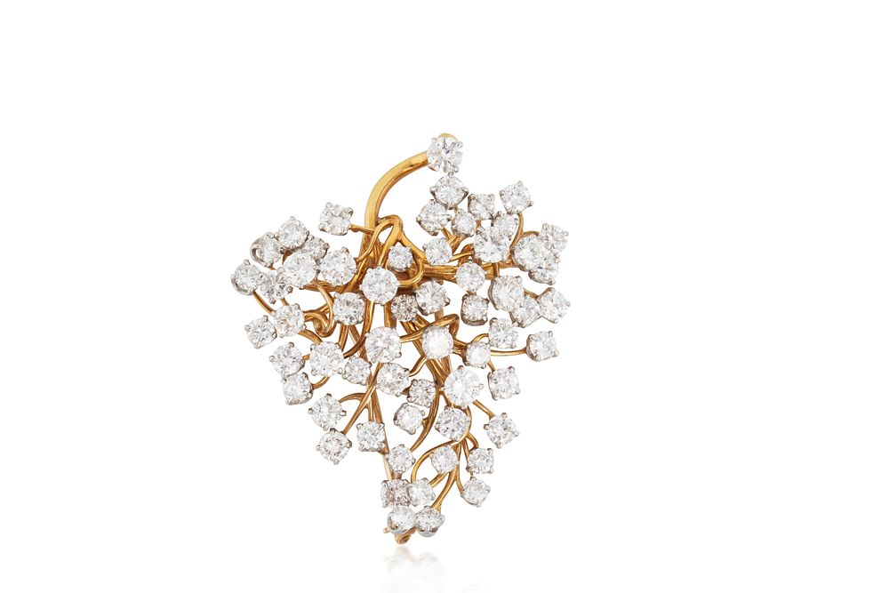 Appraisal: A VAN CLEEF ARPELS K YELLOW GOLD DIAMOND BROOCH A