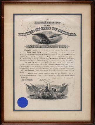 Appraisal: ROOSEVELT THEODORE - DOCUMENT SIGNED AS PRESIDENT Washington Size x