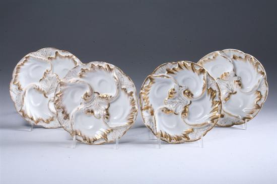 Appraisal: TWELVE LIMOGES PORCELAIN OYSTER PLATES Circa Charles Field Haviland retailed