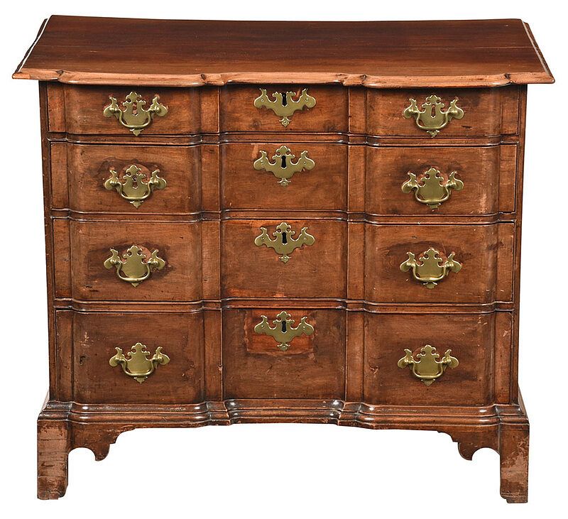 Appraisal: Massachusetts Chippendale Blockfront Chest Boston - dense figured mahogany throughout