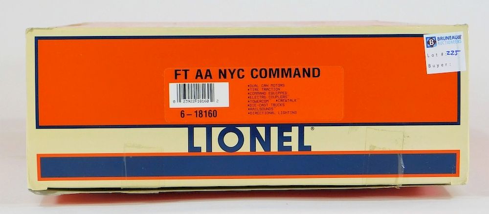 Appraisal: Lionel FT AA NYC Command O Electric Train Model United