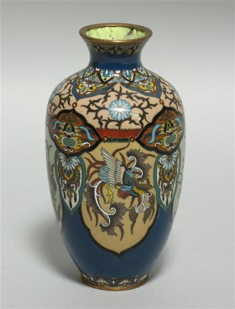 Appraisal: JAPANESE CLOISONNE ENAMEL VASE Late Meiji period th century of