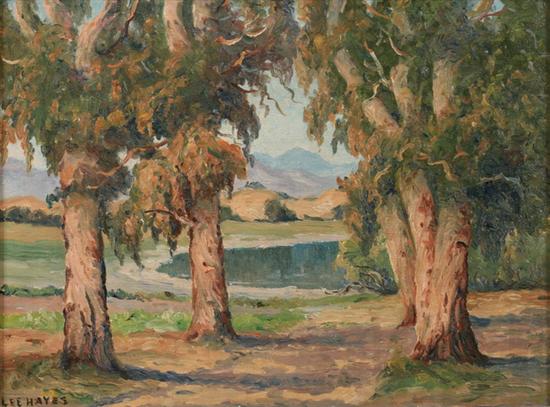 Appraisal: LEE HAYES American - CALIFORNIA LANDSCAPE WITH LAKE signed lower