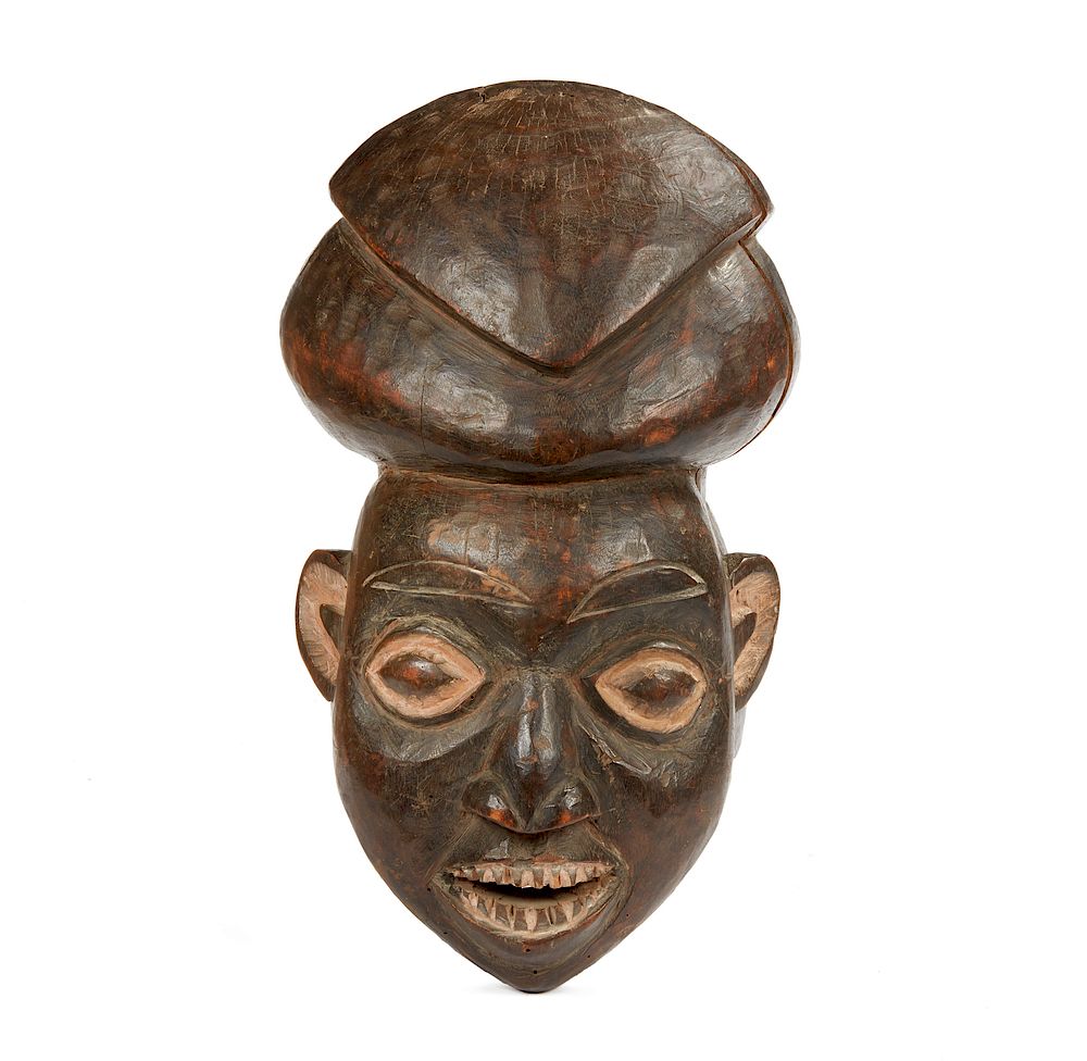 Appraisal: Bamun Cameroon Wood Mask Bamun Cameroon carved wood mask Dimensions