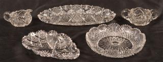 Appraisal: Pieces of American Brilliant Cut Glass Five Various Pieces of