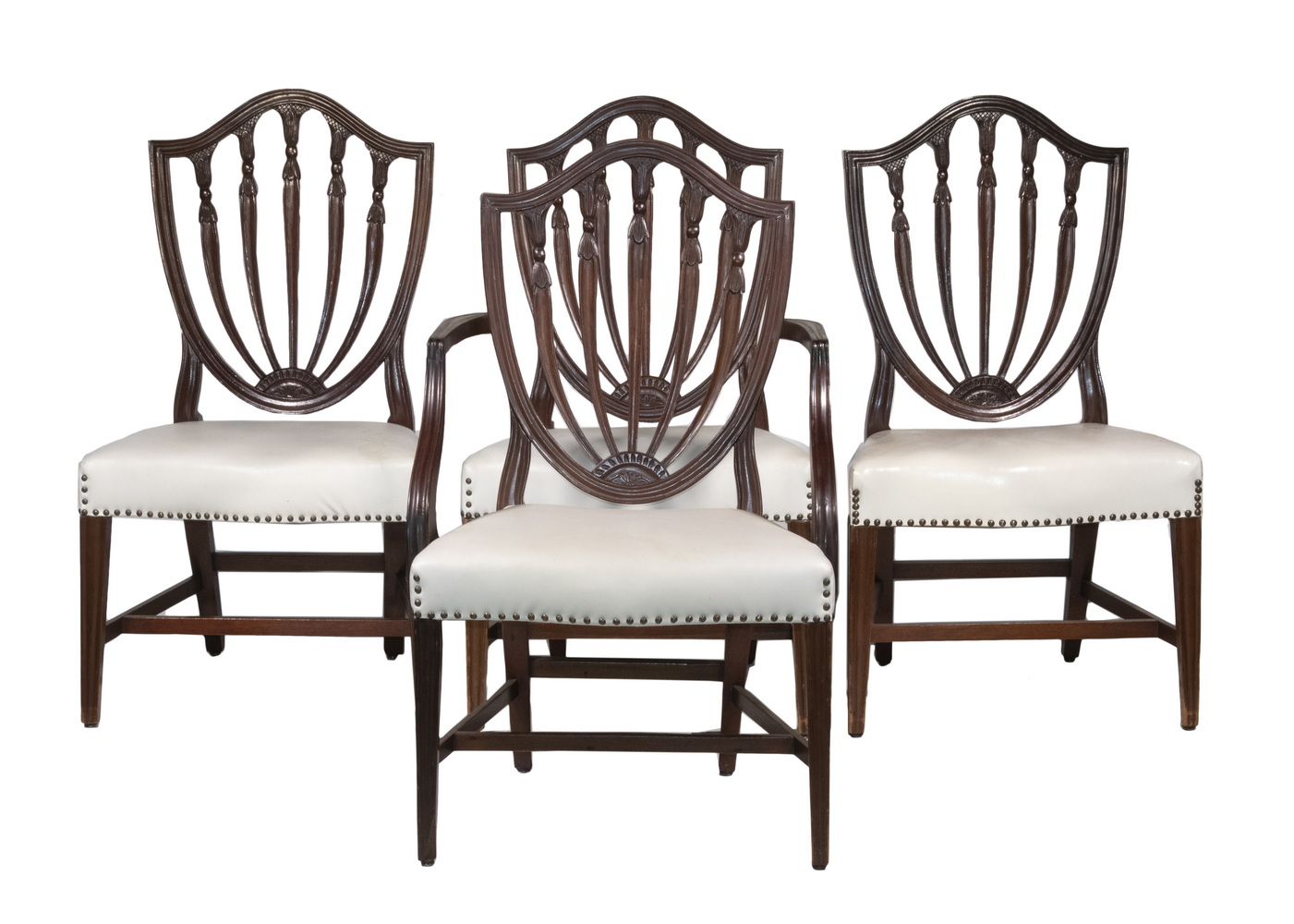 Appraisal: SET OF 'S CUSTOM HEPPLEWHITE DINING CHAIRS Shield Back Chairs