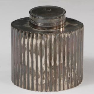 Appraisal: STERLING SILVER TEA CADDY English George III Period Sterling Silver