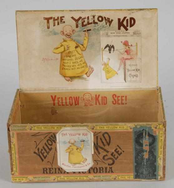 Appraisal: Yellow Kid Cigar Box Description Circa Rare box with all