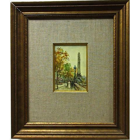 Appraisal: MARIA HAMPSHIRE EATON BRITISH - C EMBANKMENT MINIATURE WATERCOLOUR ON