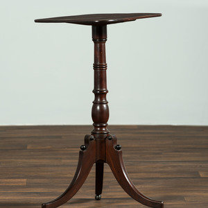 Appraisal: A Late Federal Ring-Turned Mahogany Candlestand Circa Height x width