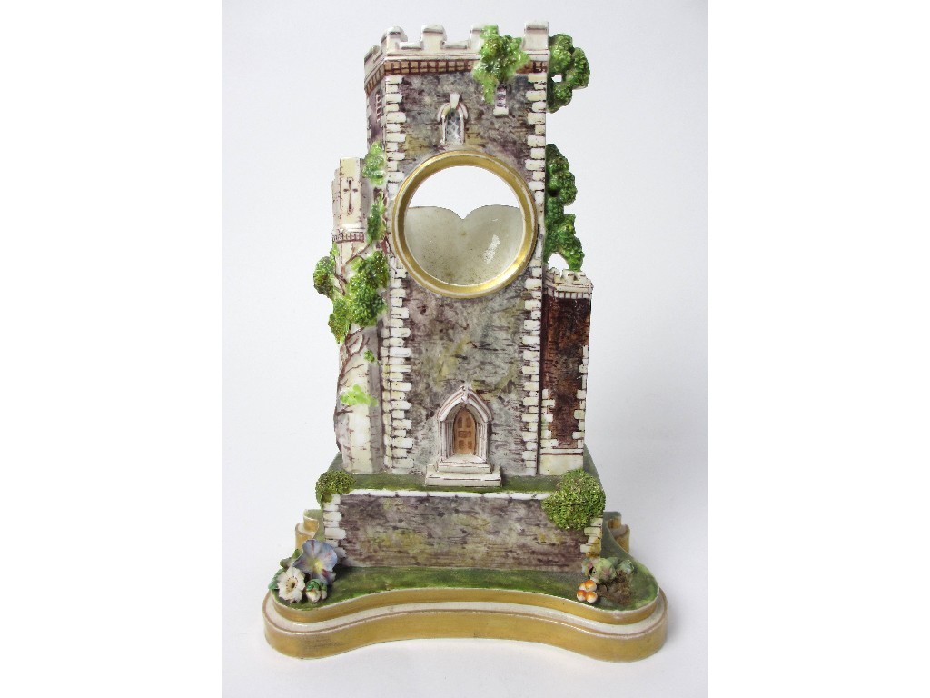 Appraisal: An English porcelain pocket watchstand modelled as a clock tower