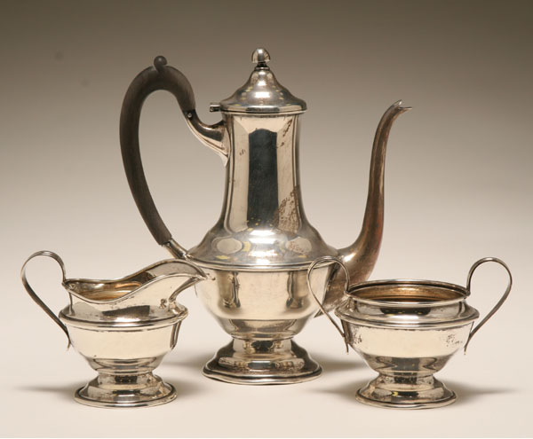 Appraisal: Barbour Silver Co sterling coffee set Service includes a coffee