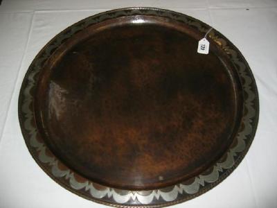 Appraisal: AN ARTS AND CRAFTS STYLE COPPER AND PEWTER INLAID TRAY