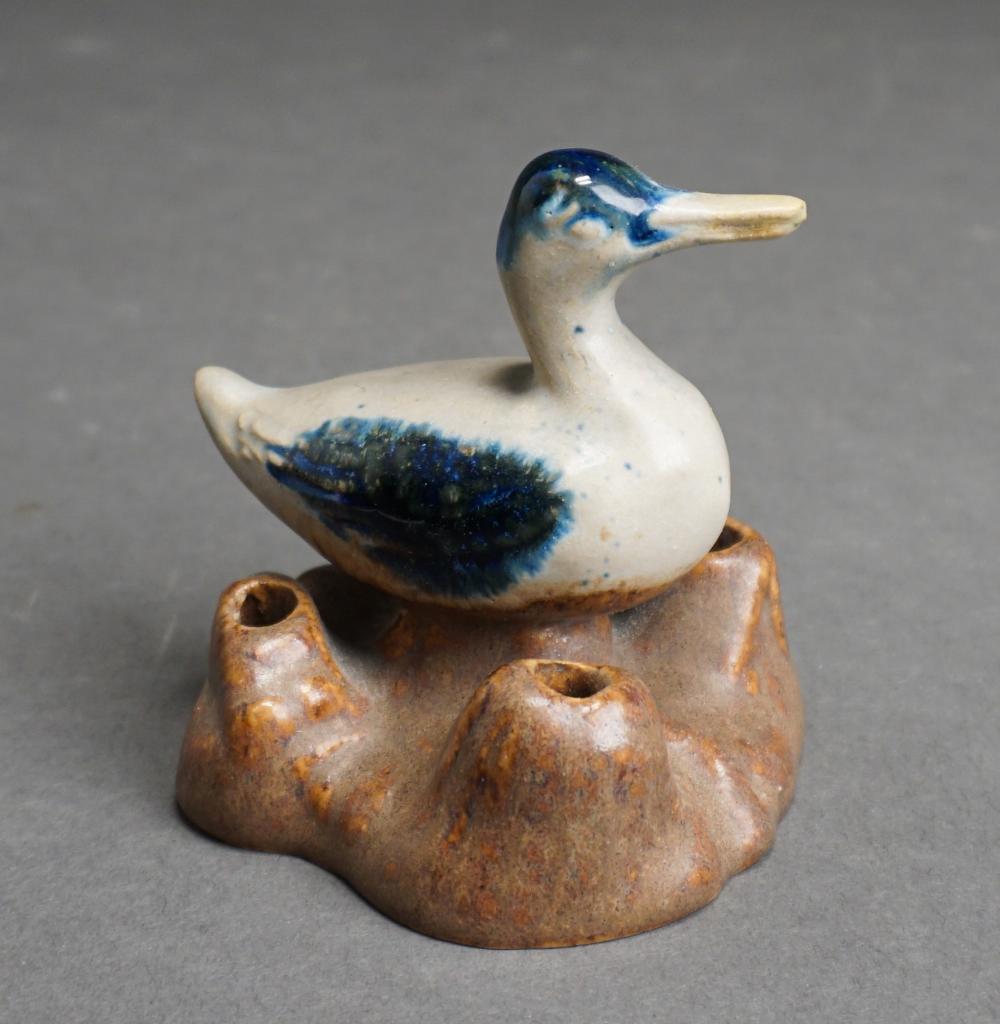 Appraisal: Fulper Pottery Duck-Form Floral Frog in cm