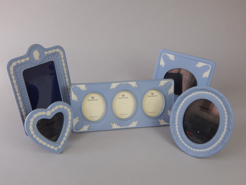 Appraisal: Various Wedgwood blue Jasperware frames to include a frame with