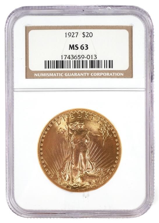 Appraisal: NGC MS US Double Eagle Saint Gaudens gold coin shipping