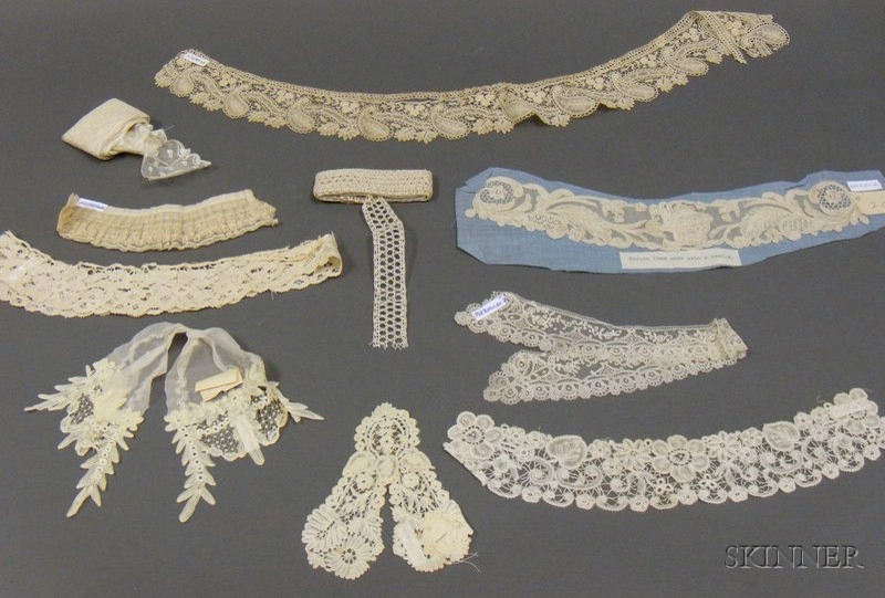 Appraisal: Assorted Needle and Bobbin Lace Embellishments mostly Brussels lace early